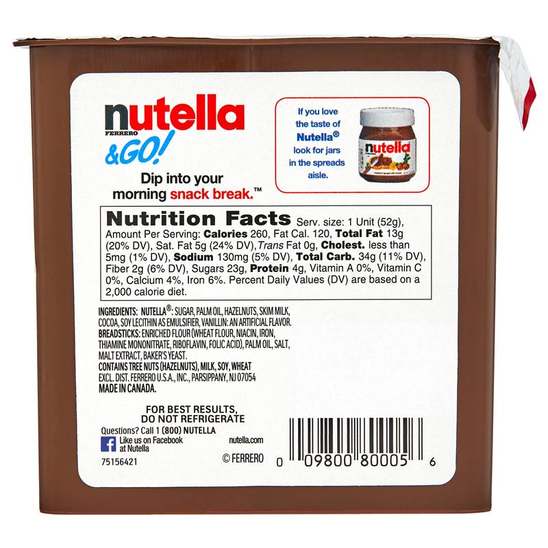 Nutella & Go with Breadsticks 1.8oz