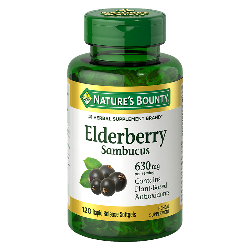 Nature's Bounty Elderberry 630mg Softgels 120ct