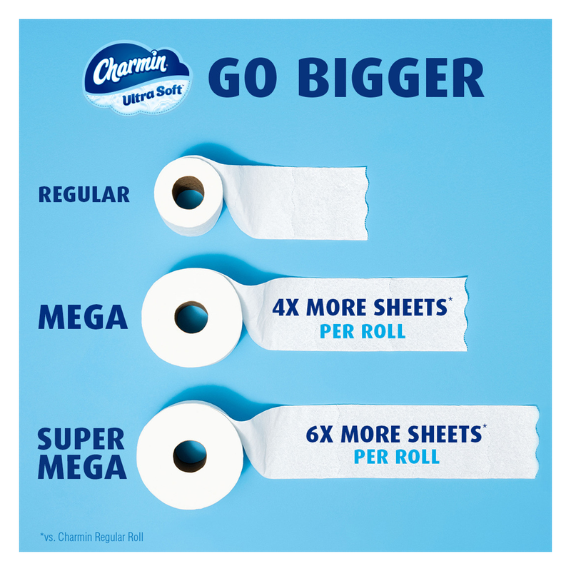 Charmin Ultra Soft Toilet Paper 6 Ct Mega Rolls Home & Office fast