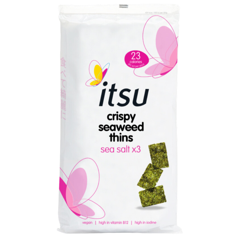 Itsu Crispy Seaweed Thins Sea Salt, 3 x 5g