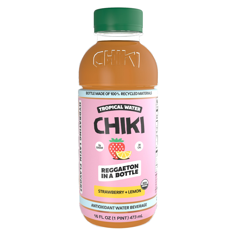 Chiki Chiki Boom Boom Strawberry Lemon Organic Plant Based Tropical Water 16oz