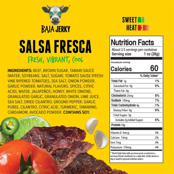 Baja Jerky Salsa Fresca Beef Jerky 2.5oz Snacks fast delivery by App