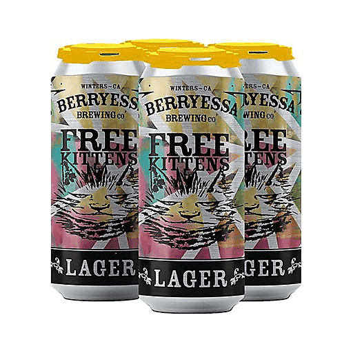 Berryessa Brewing Free Kittens Lager 4pk 16oz Can 5.0% ABV