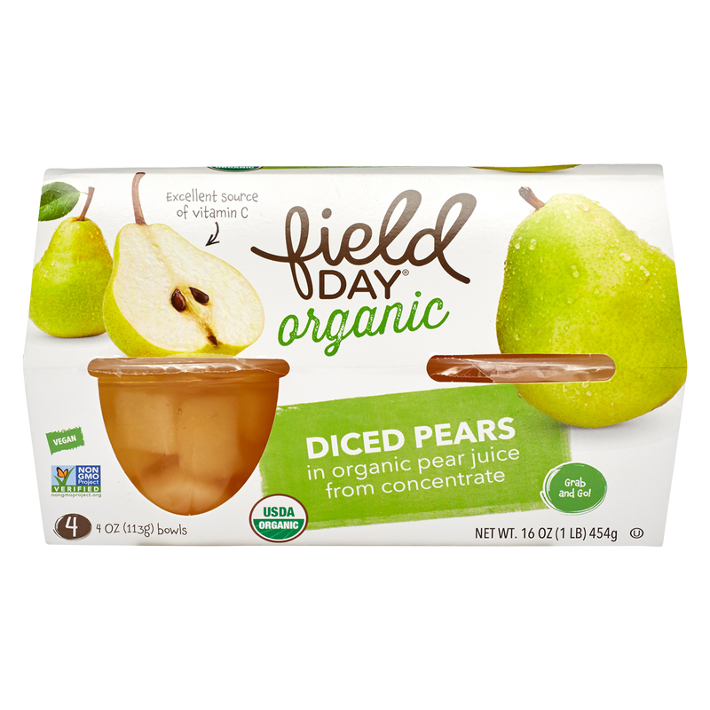 Organic Diced Pears 4ct 4oz
