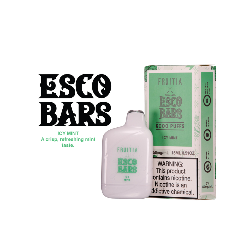 Esco Bars Icy Mint Disposable Vape 6000 Puff fast delivery by App or