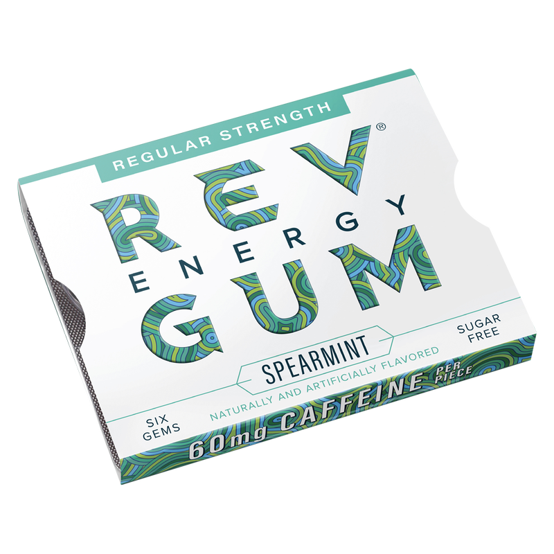 REV ENERGY GUM, Spearmint Regular Strength, 6ct