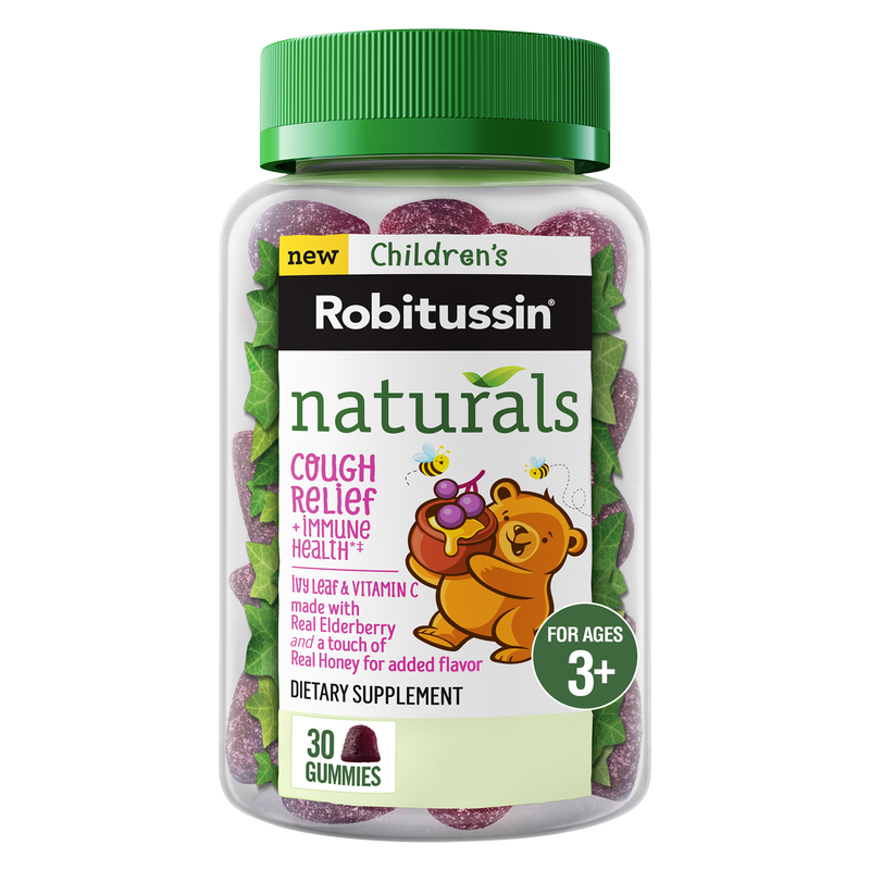 Children's Robitussin Naturals Honey & Elderberry Cough Relief & Immune Health Gummies 30ct