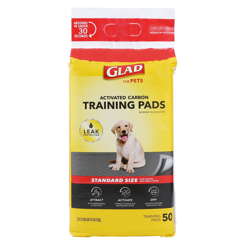 Glad for Pets Activated Carbon Training Pads for Puppies and Senior Dogs 50ct