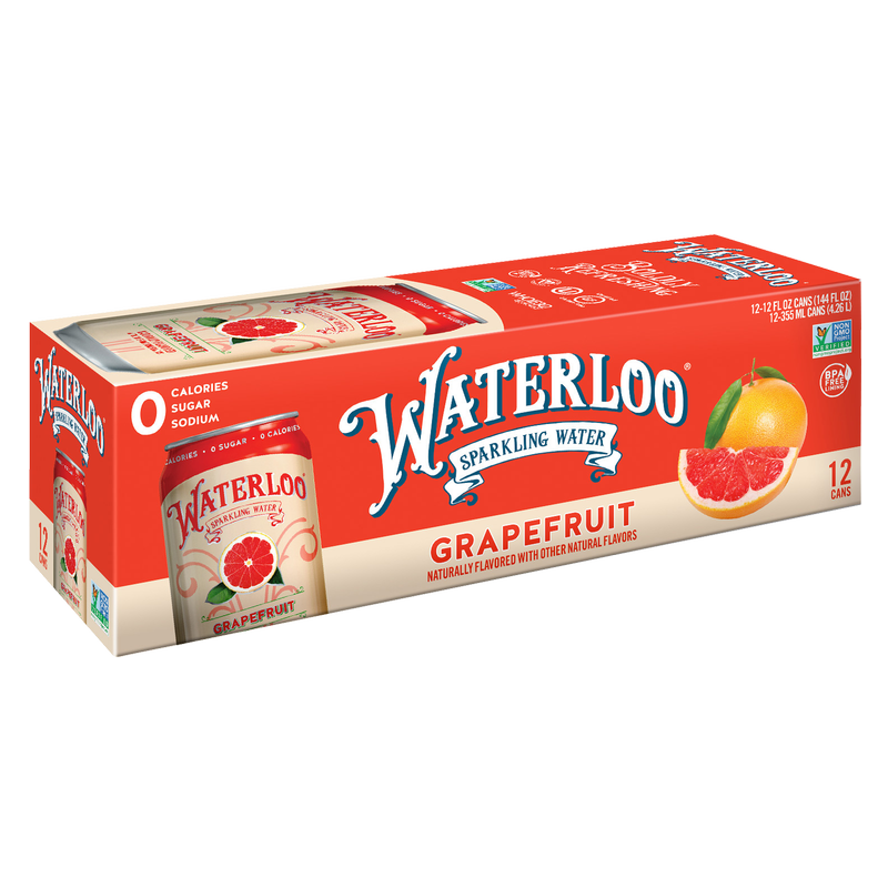 Waterloo Sparkling Grapefruit Water 12pk 12oz Can