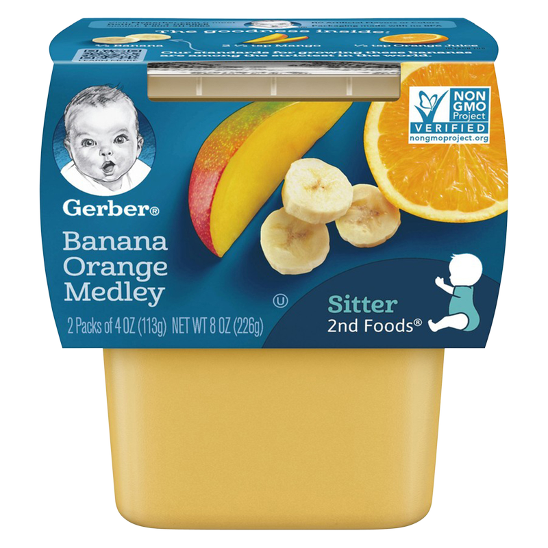 Gerber 2nd Foods Banana Orange Medley Baby Food 4oz 2ct