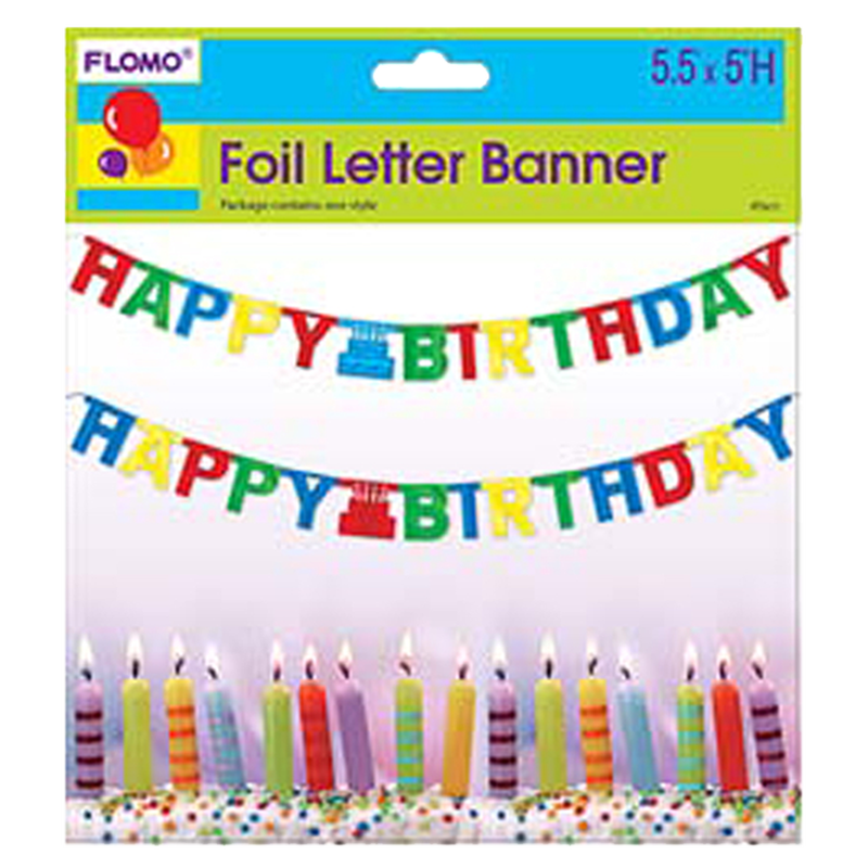 FLOMO "Happy Birthday" Foil Letter Banner 4.4"