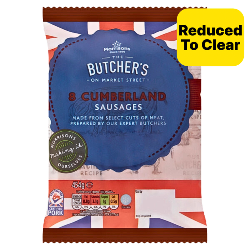 Reduced - Morrisons Butcher's Style 8 Cumberland Sausages, 454g