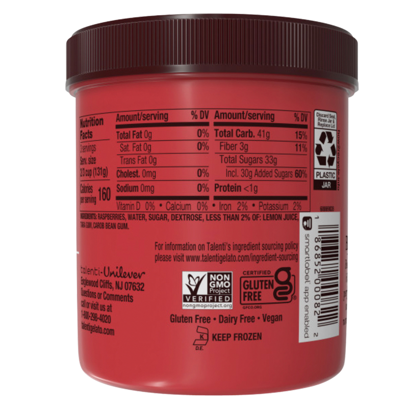 Talenti Dairy Free Sorbetto Roman Raspberry Pint : Ice Cream fast ...