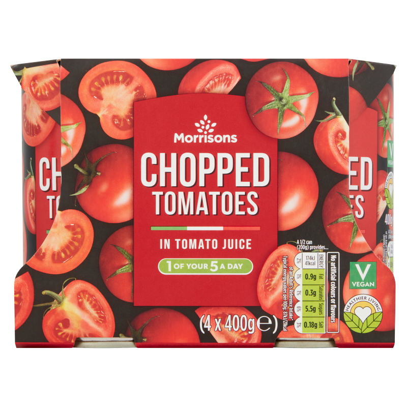 Morrisons Chopped Tomatoes, 4 x 400g