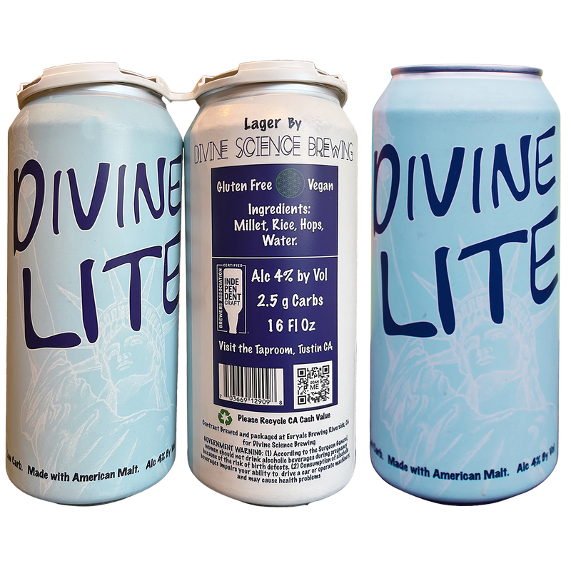 Divine Science Divine Lite Lager 4pk 16oz Can 4% ABV