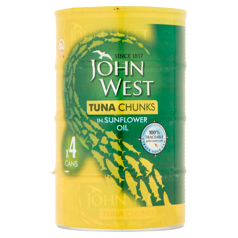 John West Tuna Chunks In Sunflower Oil, 4 x 145g