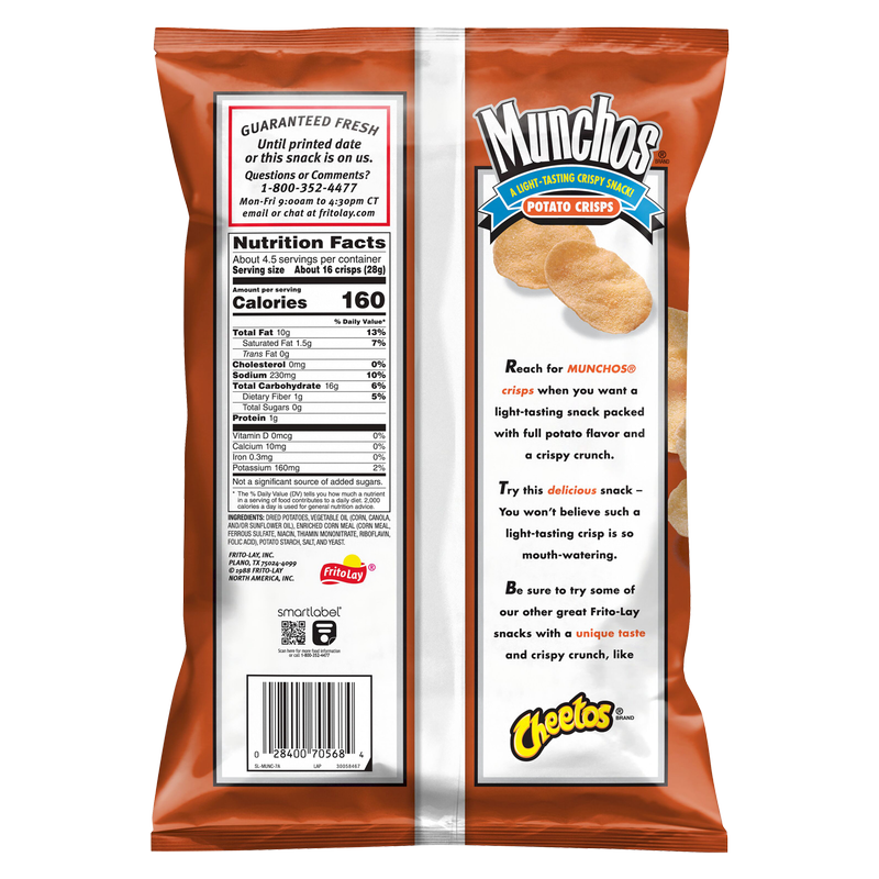 Munchos Potato Chips 4.25oz Snacks fast delivery by App or Online
