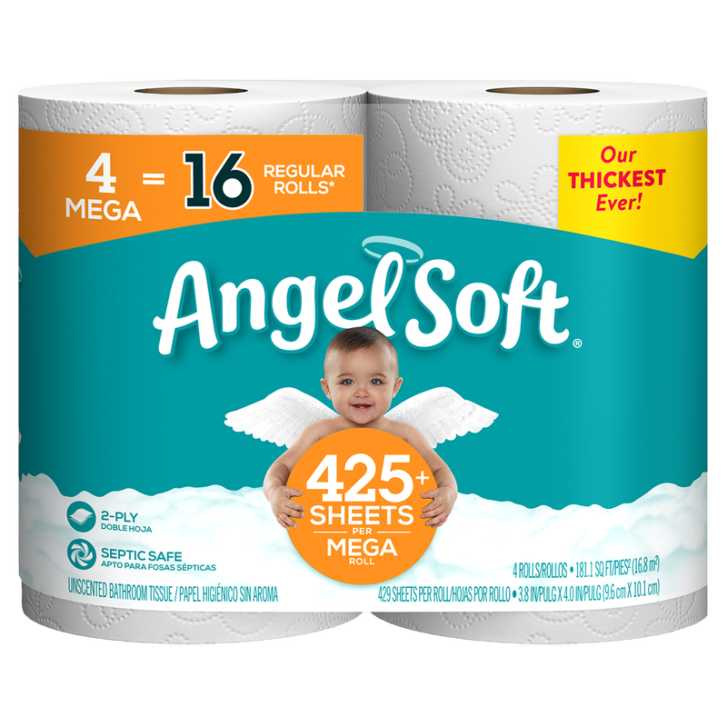 Angel Soft Mega Roll Bath Tissue 4ct