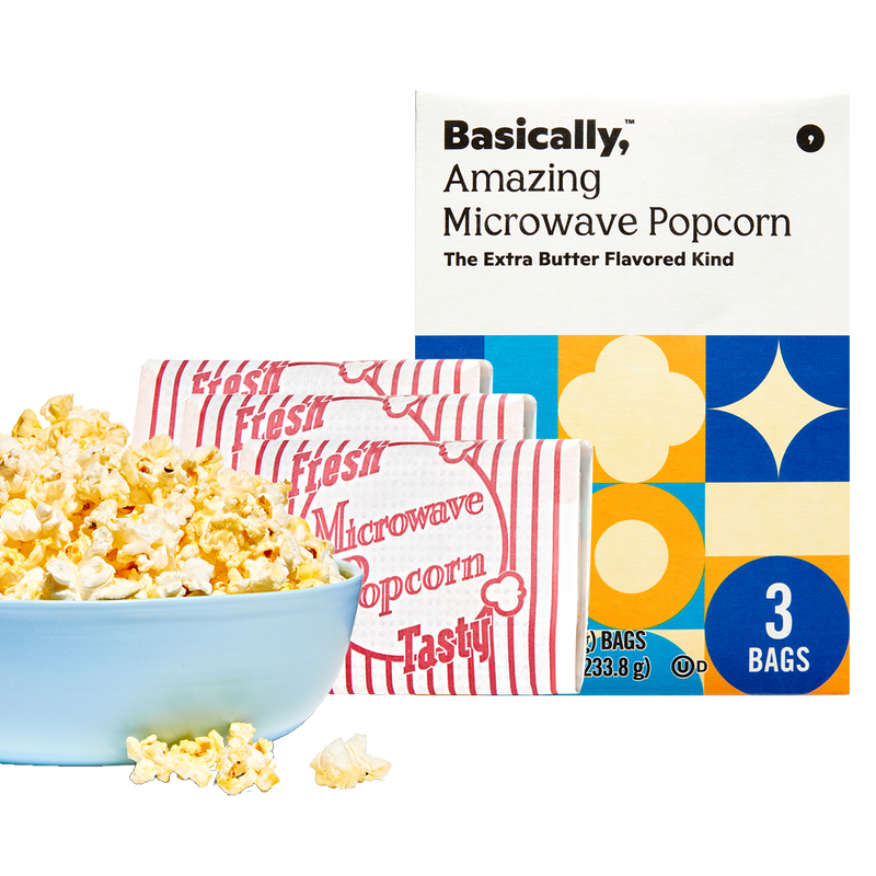 Basically, 3ct Microwave Extra Butter Popcorn