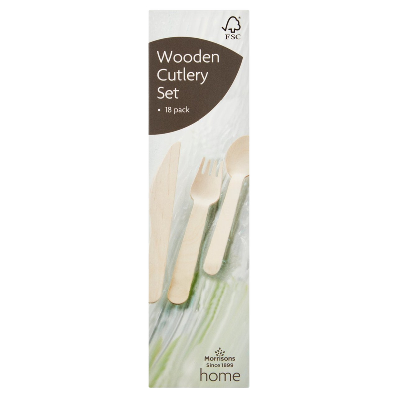 Morrisons Recyclable Wooden Cutlery, 18pcs