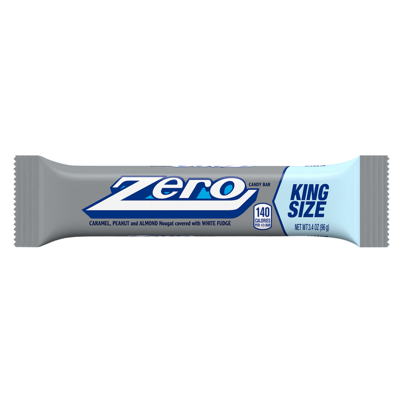 Zero White Chocolate Caramel Peanut Almond Nougat King Size 3.4oz