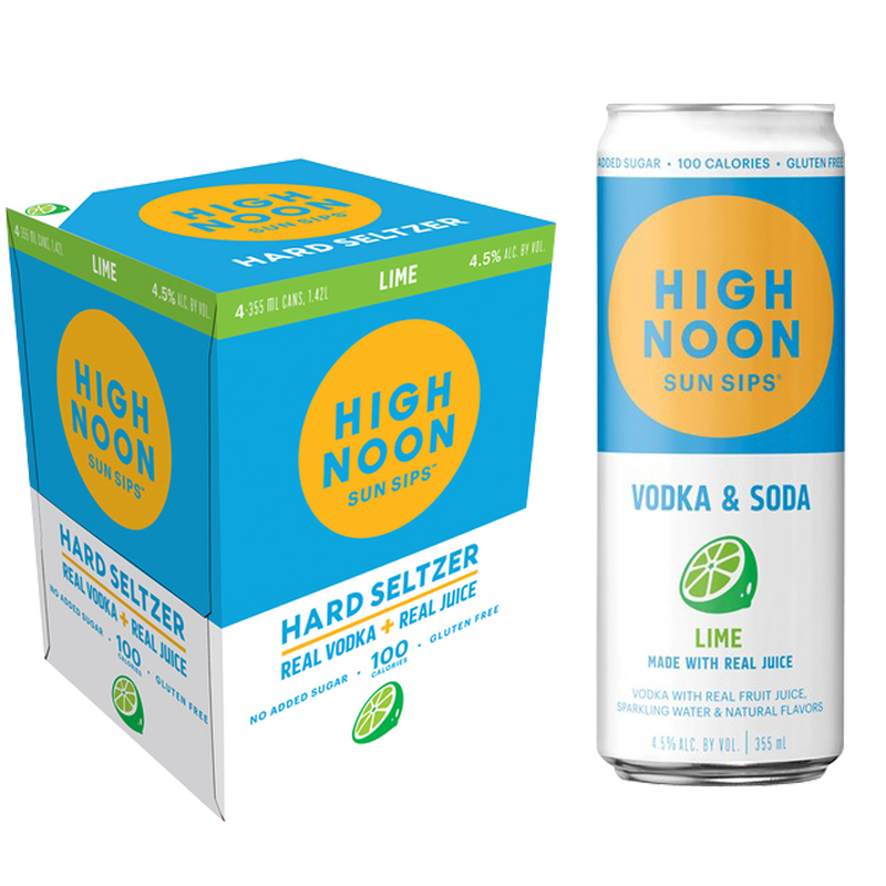 High Noon Lime Vodka Hard Seltzer 4pk 12oz Cans 4.5% ABV