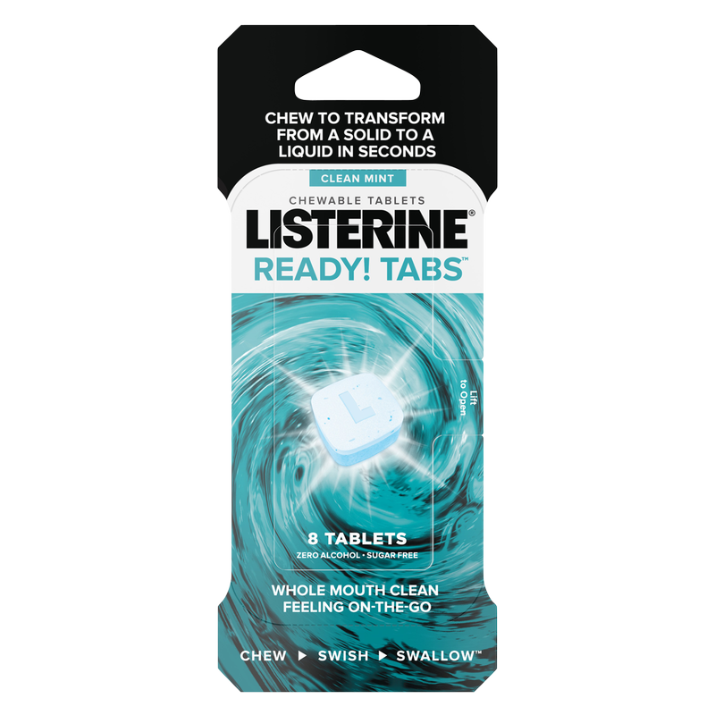 Listerine Ready! Tabs Chewable Tablets Clean Mint 8ct