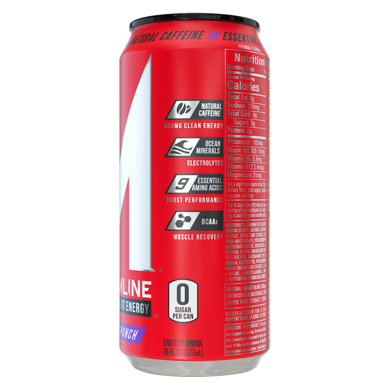 ASHOC Fruit Punch Smart Energy Drink 16oz Can Drinks fast delivery by