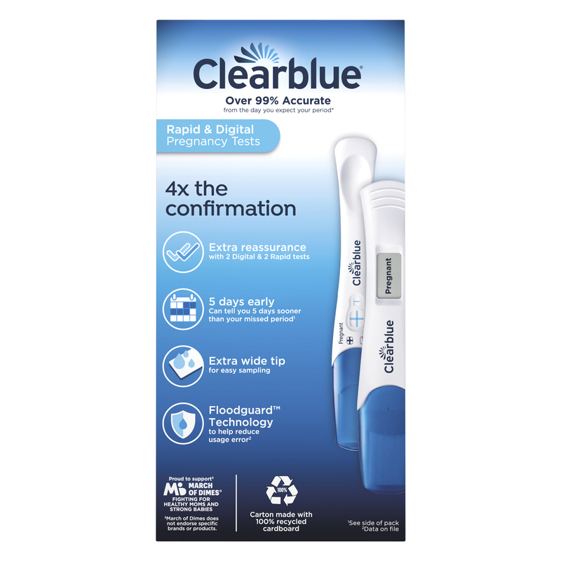 Clearblue Digital and Rapid Pregnancy Tests 4ct