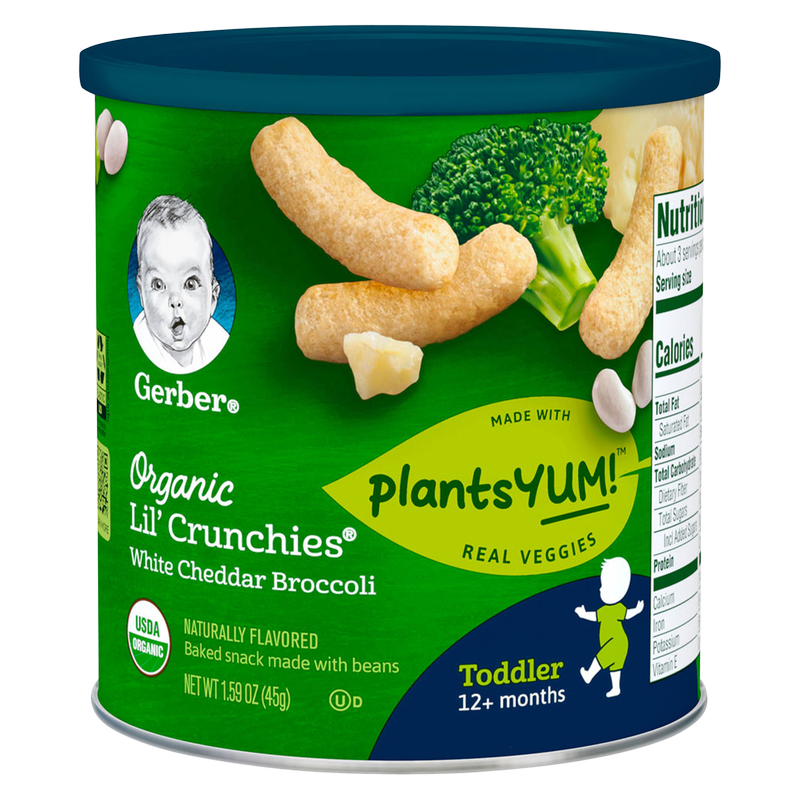 Gerber Lil' Crunchies Organic White Cheddar Broccoli 1.59oz