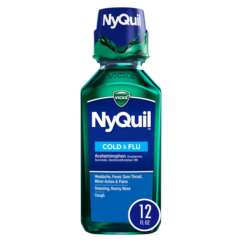 Vicks NyQuil Cold & Flu Nighttime Relief Original Liquid 12oz