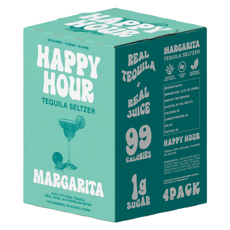 Happy Hour Tequila Margarita Seltzer 4pk 12oz Can 5.0% ABV