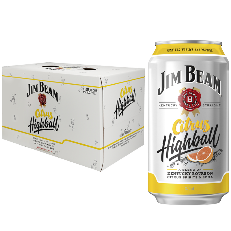 Jim Beam & Seltzer Citrus Highball 4pk 12oz Can 5% ABV