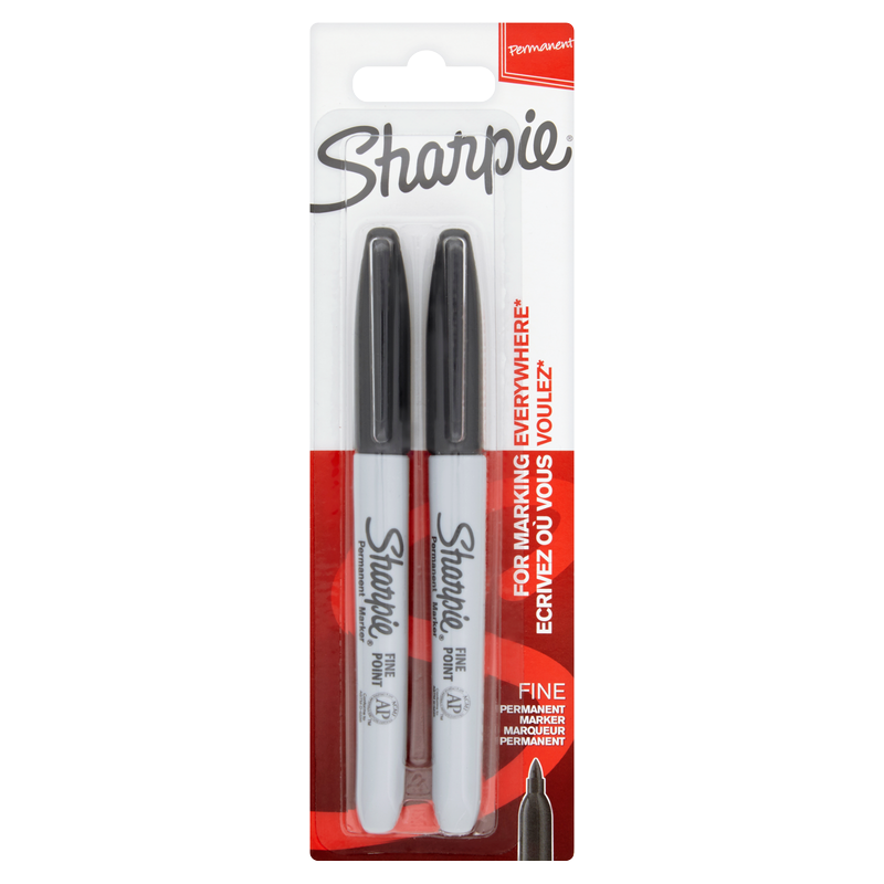Sharpie Black Fine Point Permanent Markers, 2pcs