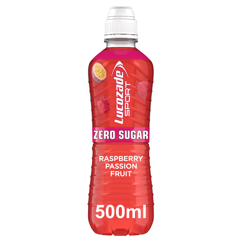Lucozade Sport Drink Zero Sugar Raspberry & Passionfruit, 500ml