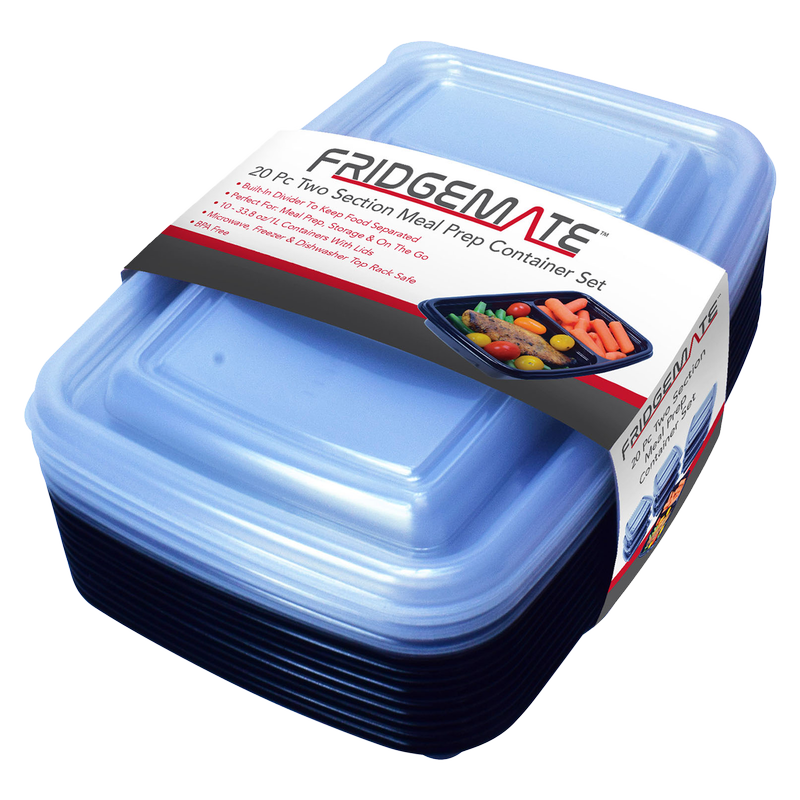 Fridgemate 2-Section Meal Prep Food Container Set 10ct