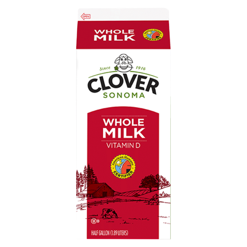 Clover Whole Vitamin D Milk - 1/2 Gallon