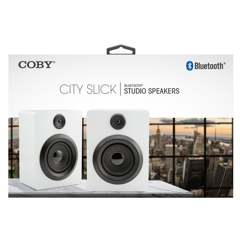 Coby White Bluetooth Home Speakers