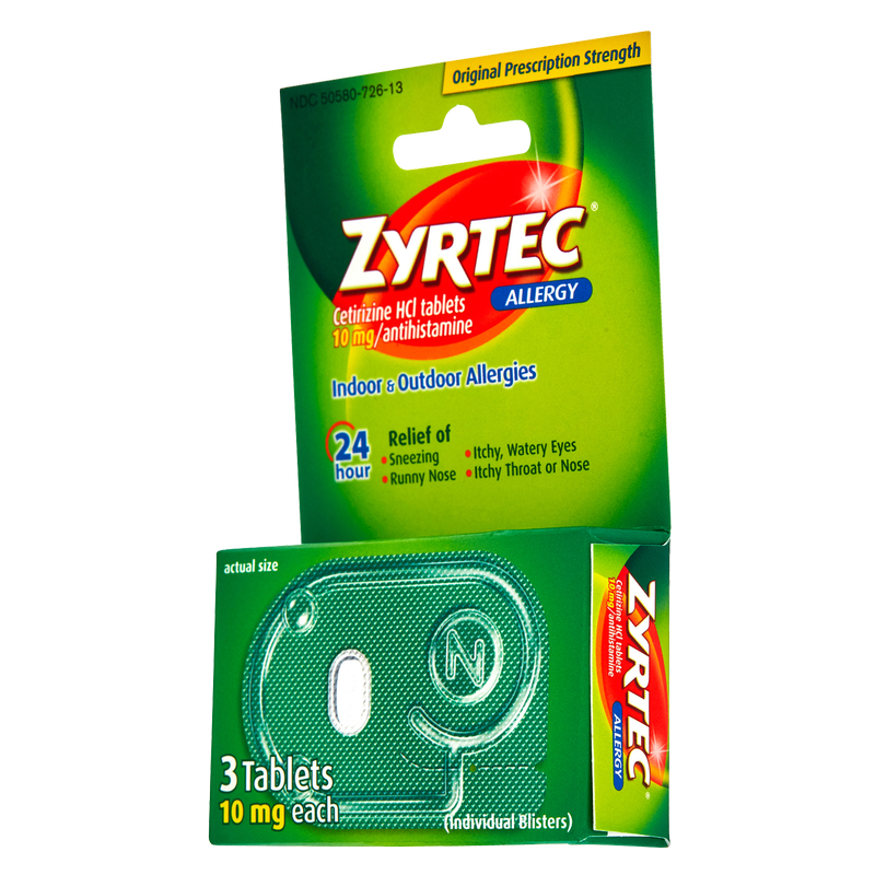 Zyrtec 24-Hour Allergy Relief Tablets 3ct