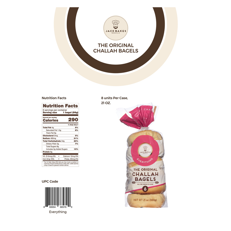 Jack Bakes Frozen Everything Challah Bagels - 6ct/21oz