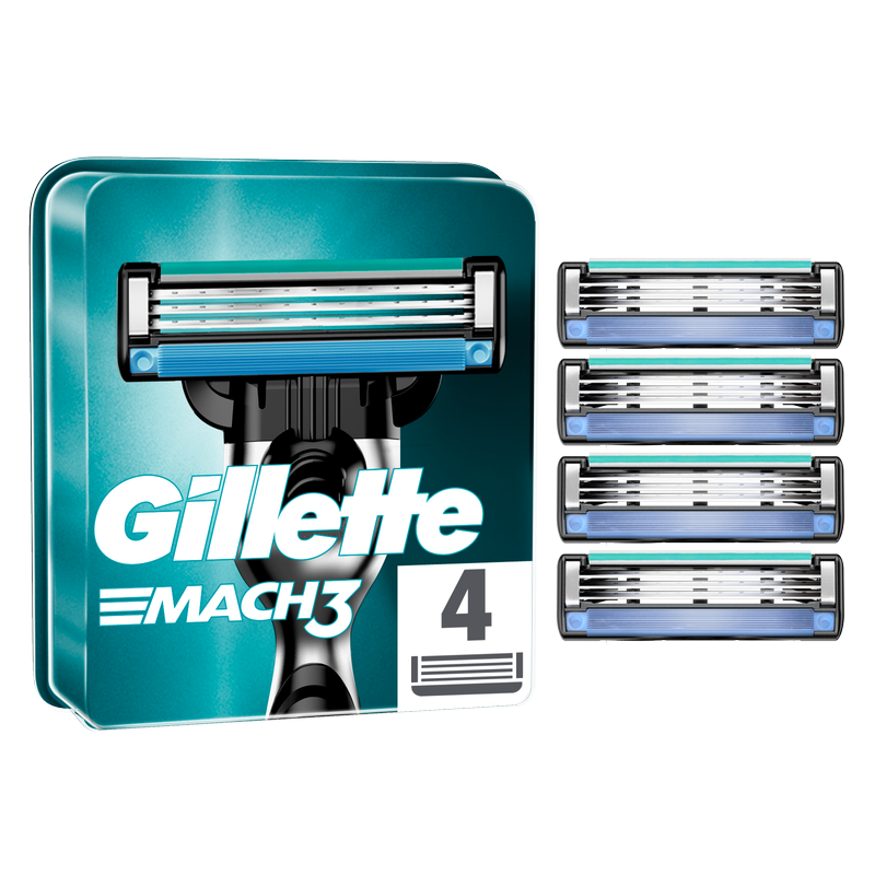 Gillette Mach3 Razor Blades, 4pcs