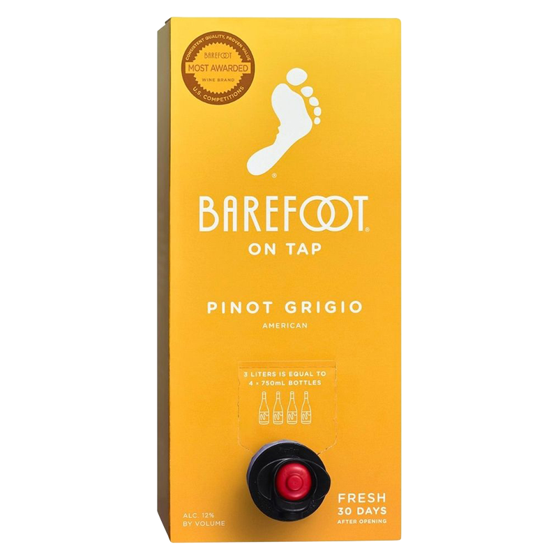 Barefoot Cellars On Tap Pinot Grigio White Wine 3 L Box