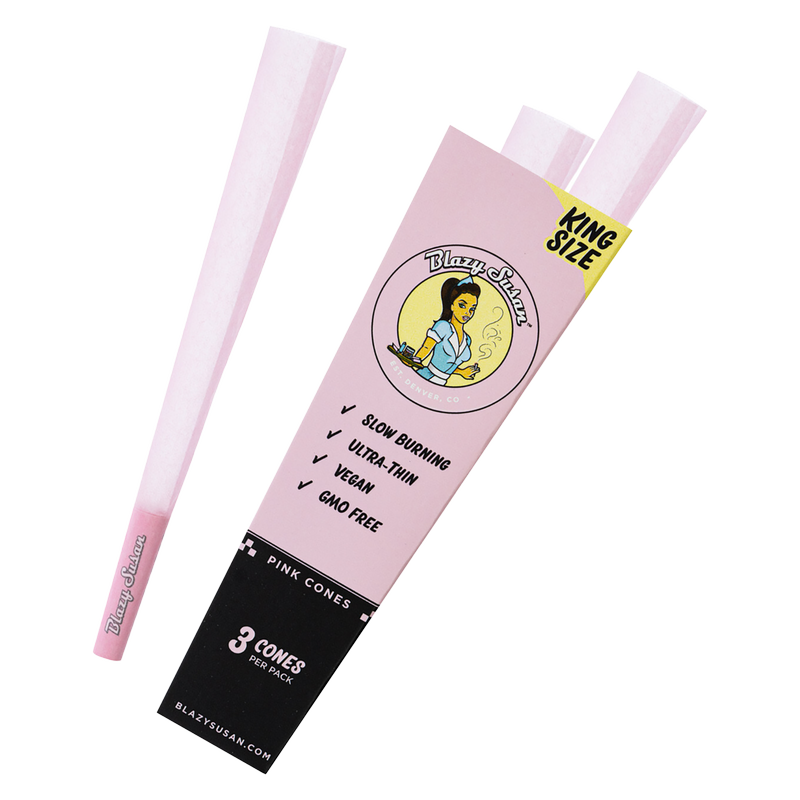 Blazy Susan 3pck King Size Pink Pre Rolled Cones