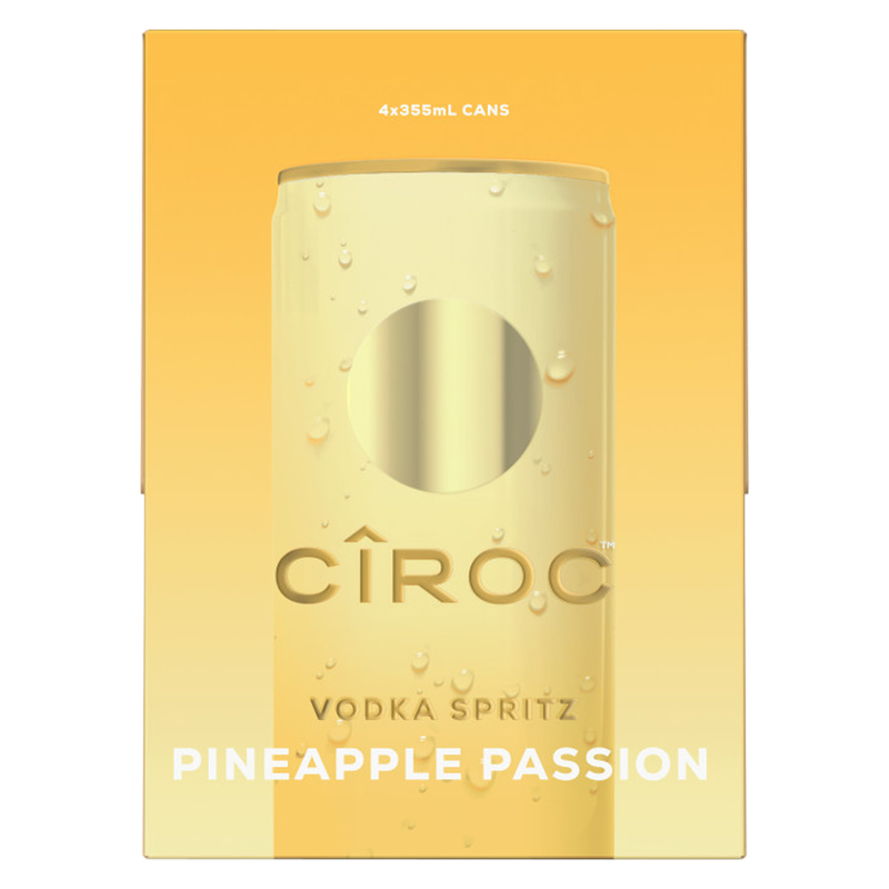 CIROC Vodka Spritz Pineapple Passion, 4-PACK (4 x 12 oz)