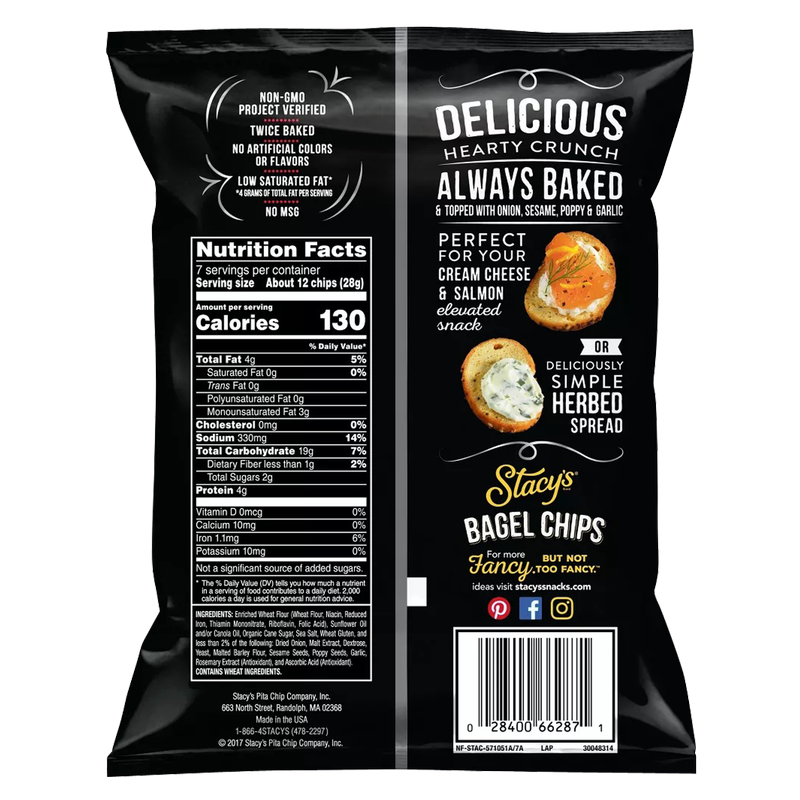 Stacy's Everything Bagel Chips 7oz Snacks fast delivery by App or Online