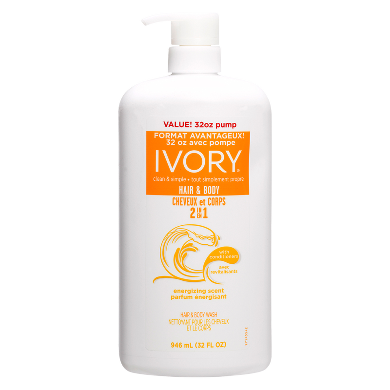 Ivory 2 in 1 Energizing Scent Hair & Body Wash 32 FL OZ