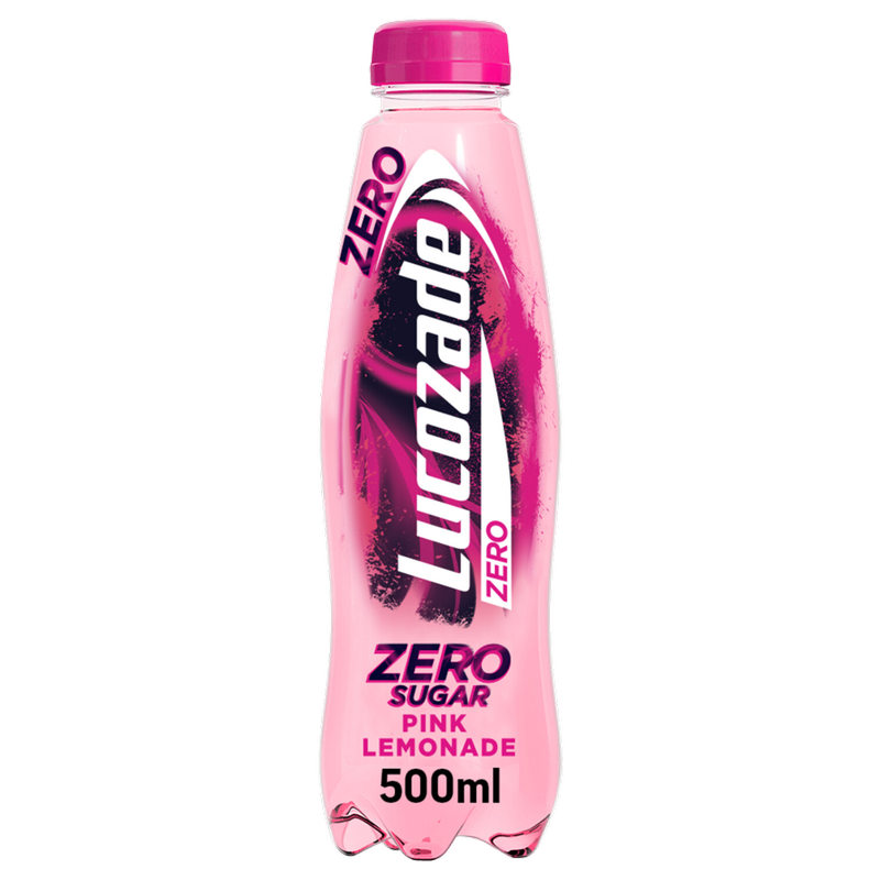 Lucozade Energy Drink Zero Pink Lemonade, 500ml