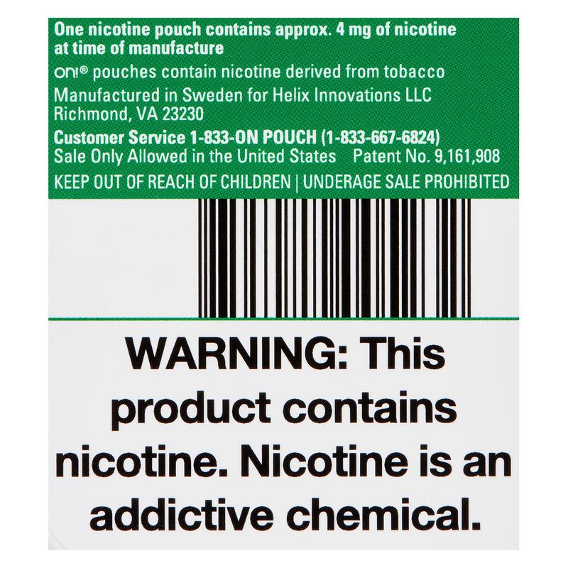 On! Wintergreen Nicotine Pouches 4mg