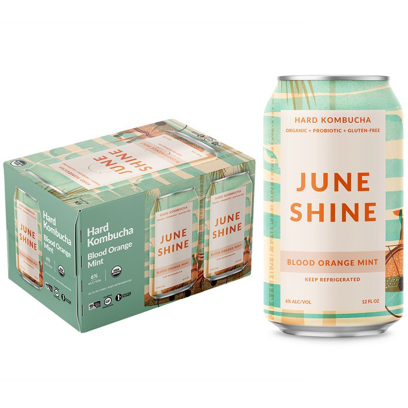 JuneShine Blood Orange Mint Hard Kombucha 6pk 12oz Can 6.0% ABV