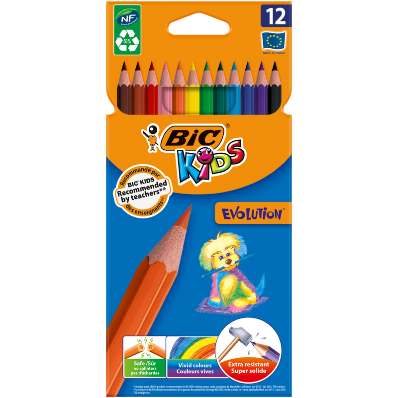 Bic Kids Evolution Colouring Pencils 12pk, 1pcs